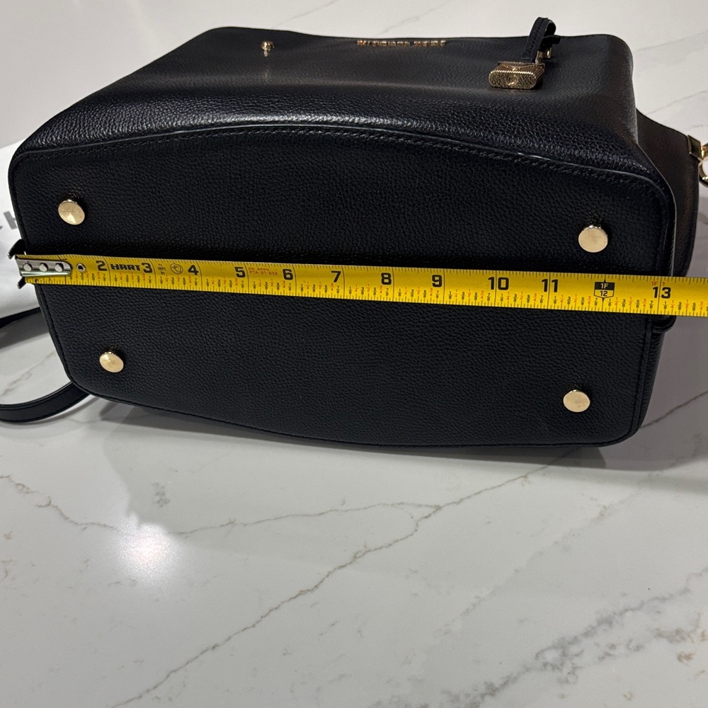 Michael Kors Black Leather Satchel with Gold Hardware - Picture 8 of 17